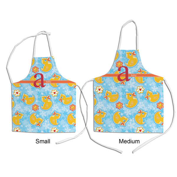 Rubber Duckies & Flowers Kid's Aprons - Comparison