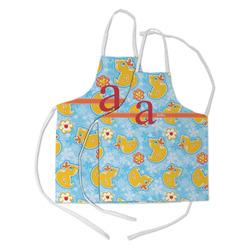 Rubber Duckies & Flowers Kid's Apron w/ Name and Initial