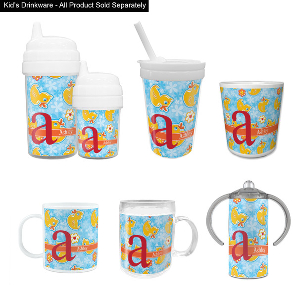 Rubber Duckies & Flowers Kid's Drinkware - Customized & Personalized