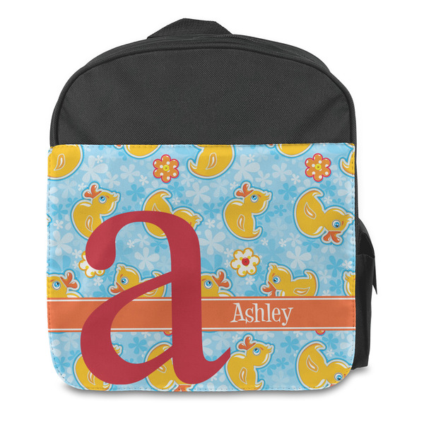 Rubber Duckies & Flowers Kids Backpack - Front