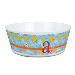 Rubber Duckies & Flowers Kid's Bowl (Personalized)
