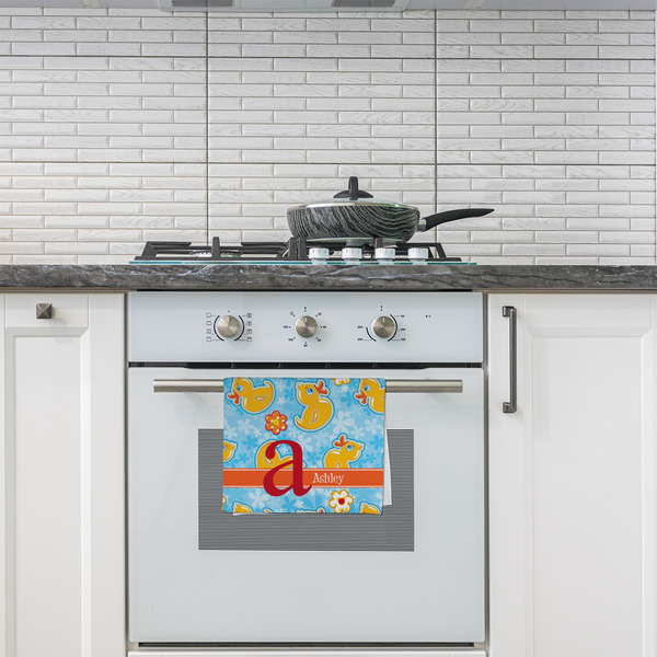 Rubber Duckies & Flowers Kitchen Towel - Poly Cotton - Lifestyle