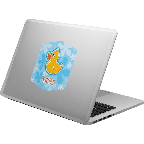 Custom Rubber Duckies & Flowers Laptop Decal (Personalized)