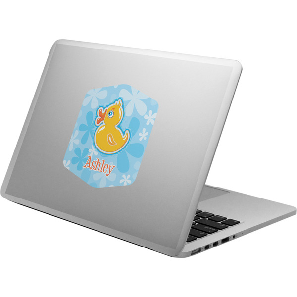 Custom Rubber Duckies & Flowers Laptop Decal (Personalized)