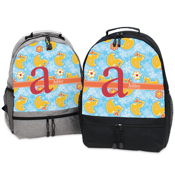 Rubber Duckies & Flowers Large Backpacks - Both