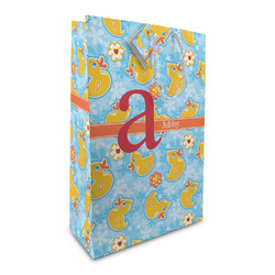 Rubber Duckies & Flowers Large Gift Bag (Personalized)