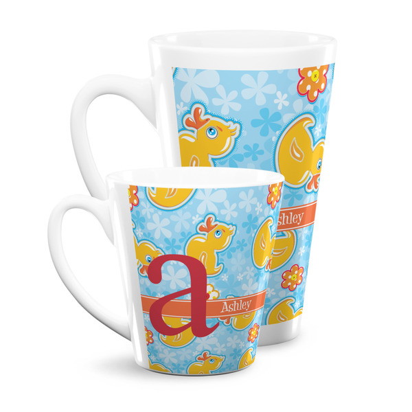 Rubber Duckies & Flowers Latte Mugs Main