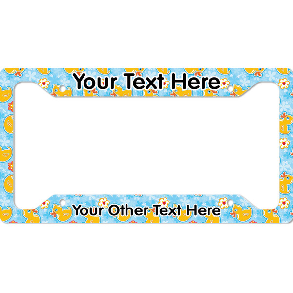 Custom Rubber Duckies & Flowers License Plate Frame - Style A (Personalized)