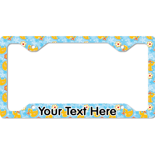 Custom Rubber Duckies & Flowers License Plate Frame - Style C (Personalized)