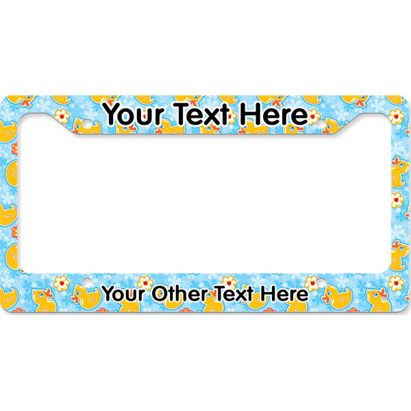 Custom Rubber Duckies & Flowers License Plate Frame - Style B (Personalized)