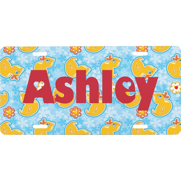 Custom Rubber Duckies & Flowers Front License Plate (Personalized)