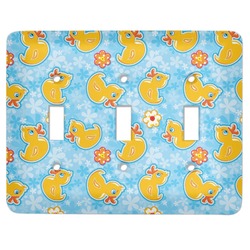 Rubber Duckies & Flowers Light Switch Cover (3 Toggle Plate)