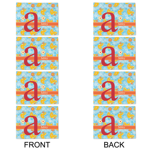 Rubber Duckies & Flowers Linen Placemat - APPROVAL Set of 4 (double sided)