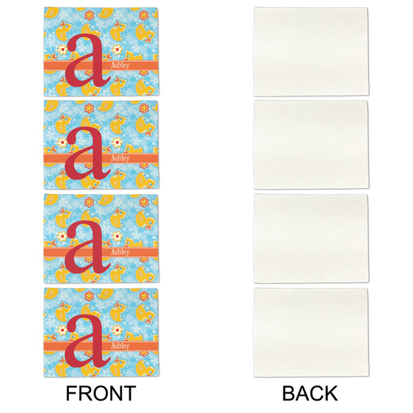 Rubber Duckies & Flowers Linen Placemat - APPROVAL Set of 4 (single sided)