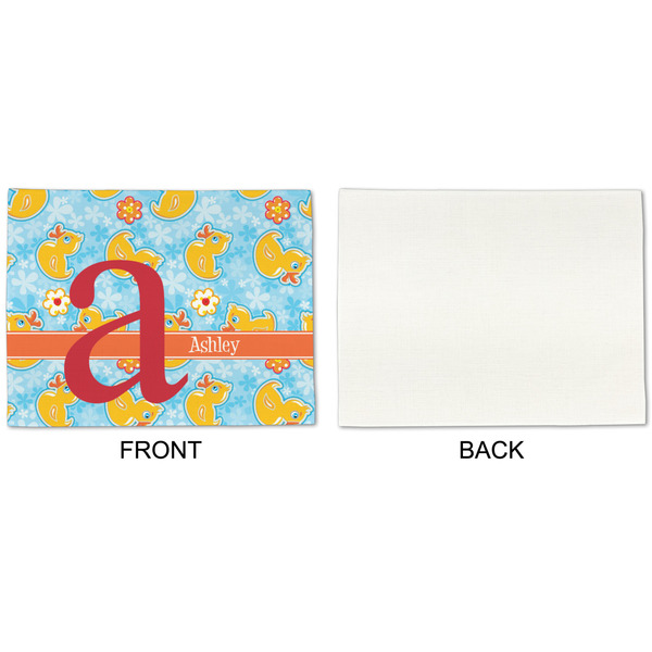 Rubber Duckies & Flowers Linen Placemat - APPROVAL Single (single sided)
