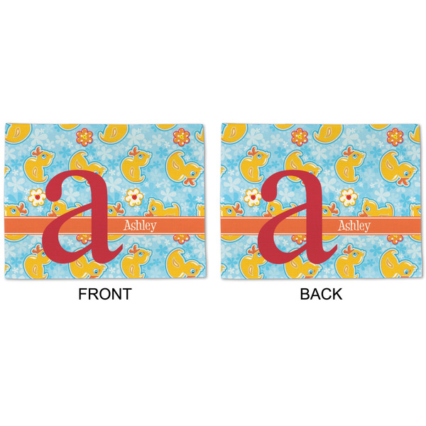 Rubber Duckies & Flowers Linen Placemat - APPROVAL (double sided)