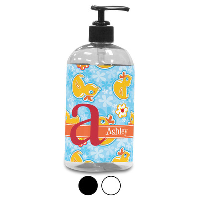 Rubber Duckies & Flowers Plastic Soap / Lotion Dispenser (Personalized)