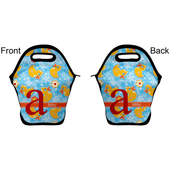 Rubber Duckies & Flowers Lunch Bag - Front and Back