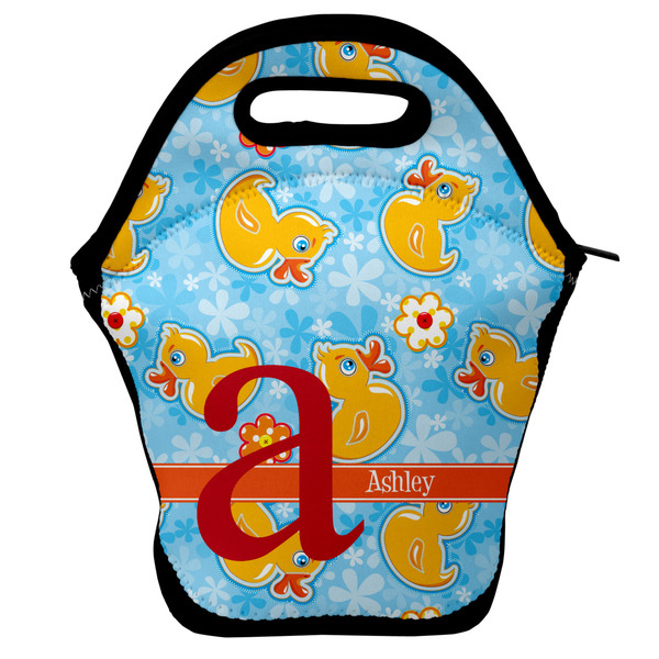 Custom Rubber Duckies & Flowers Lunch Bag w/ Name and Initial