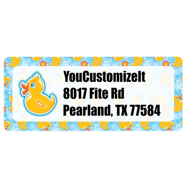Custom Rubber Duckies & Flowers Return Address Labels (Personalized)