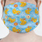 Rubber Duckies & Flowers Mask - Pleated (new) Front View on Girl