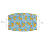 Rubber Duckies & Flowers Adult Cloth Face Mask - XLarge