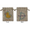 Rubber Duckies & Flowers Medium Burlap Gift Bag - Front and Back
