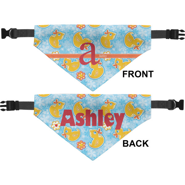 Rubber Duckies & Flowers Medium Dog Bandana Approval