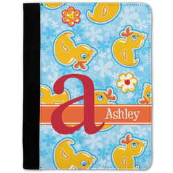Rubber Duckies & Flowers Notebook Padfolio - Medium w/ Name and Initial