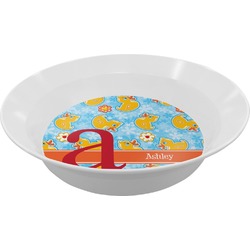 Rubber Duckies & Flowers Melamine Bowl (Personalized)