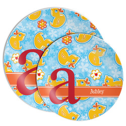 Rubber Duckies & Flowers Melamine Plate (Personalized)
