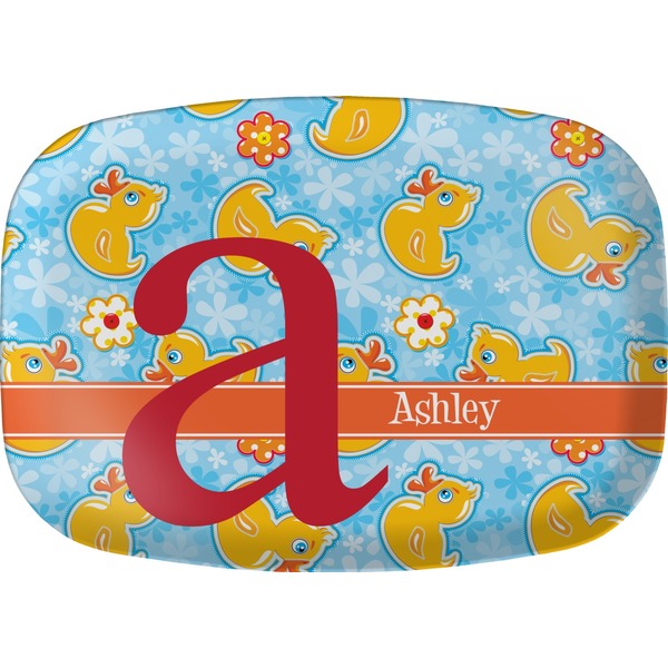 Custom Rubber Duckies & Flowers Melamine Platter (Personalized)