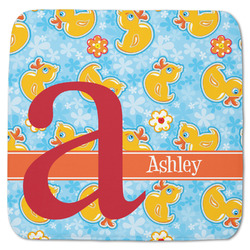Rubber Duckies & Flowers Memory Foam Bath Mat - 48"x48" (Personalized)