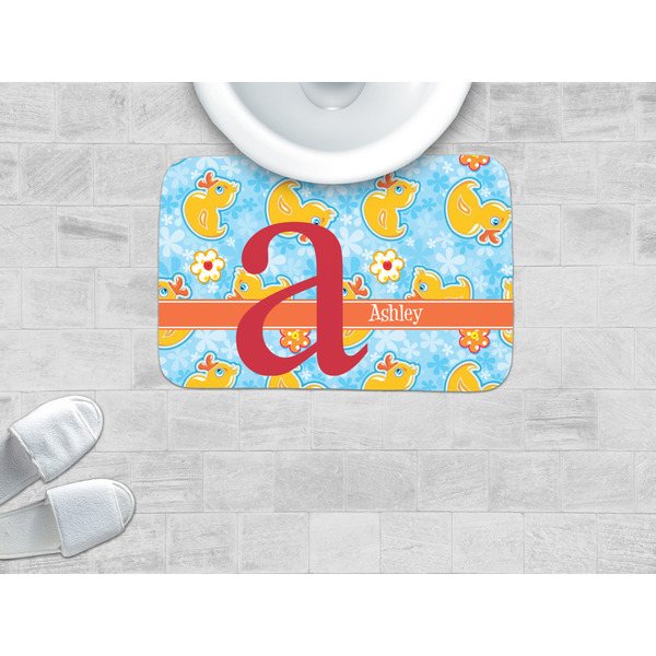 Rubber Duckies & Flowers Memory Foam Bath Mat - LIFESTYLE