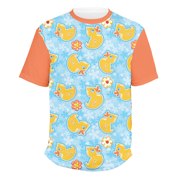 Custom Rubber Duckies & Flowers Men's Crew T-Shirt - 3X Large