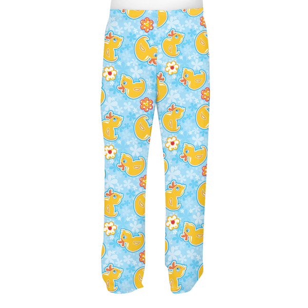 Rubber Duckies & Flowers Men's Pjs Back - on model