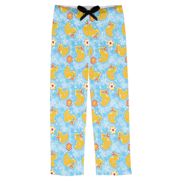 Custom Rubber Duckies & Flowers Mens Pajama Pants - S