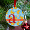 Rubber Duckies & Flowers Metal Ball Ornament - Lifestyle
