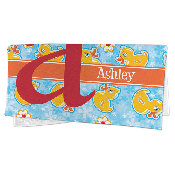 Rubber Duckies & Flowers Microfiber Dish Rag - FOLDED (half)