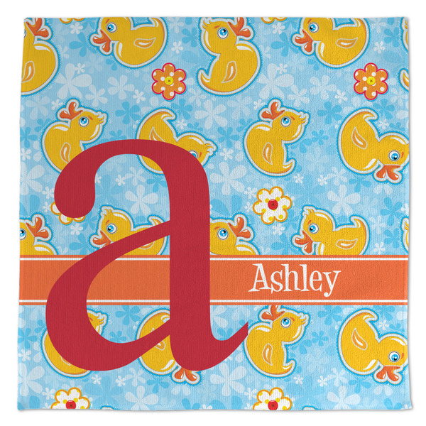 Custom Rubber Duckies & Flowers Microfiber Dish Towel (Personalized)