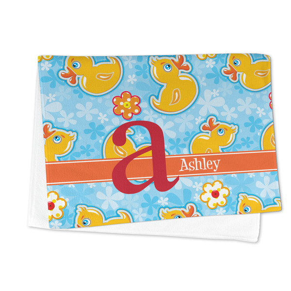 Rubber Duckies & Flowers Microfiber Dish Towel - FOLDED HALF