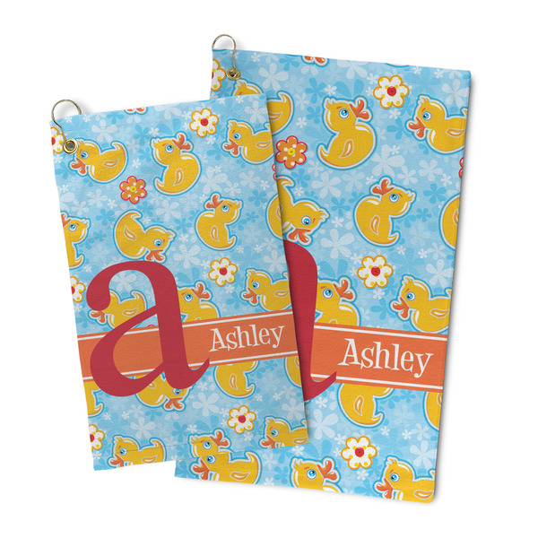 Rubber Duckies & Flowers Microfiber Golf Towel - PARENT/MAIN