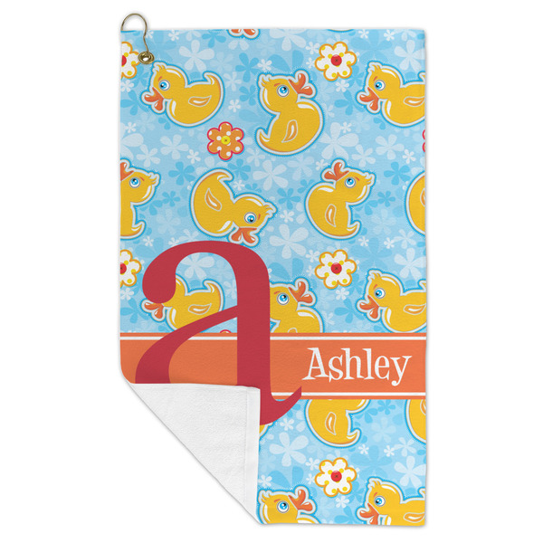 Rubber Duckies & Flowers Microfiber Golf Towels - FOLD