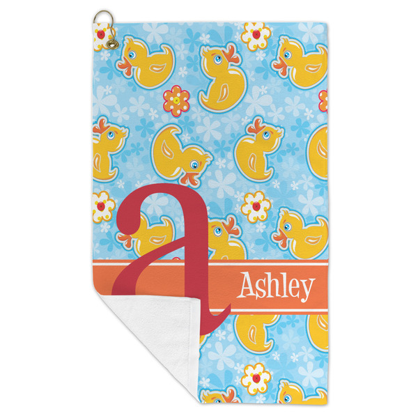 Rubber Duckies & Flowers Microfiber Golf Towels - FOLD