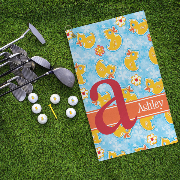 Rubber Duckies & Flowers Microfiber Golf Towels - LIFESTYLE
