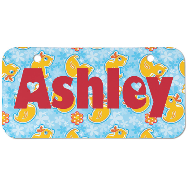 Custom Rubber Duckies & Flowers Mini/Bicycle License Plate (2 Holes) (Personalized)