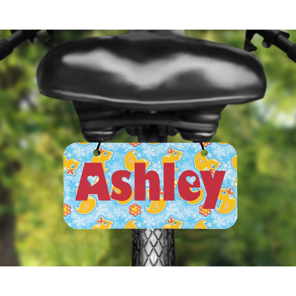 Rubber Duckies & Flowers Mini License Plate on Bicycle - LIFESTYLE Two holes