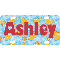 Rubber Duckies & Flowers Mini / Bicycle License Plate (4 Holes) (Personalized)