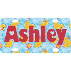 Rubber Duckies & Flowers Mini / Bicycle License Plate (4 Holes) (Personalized)