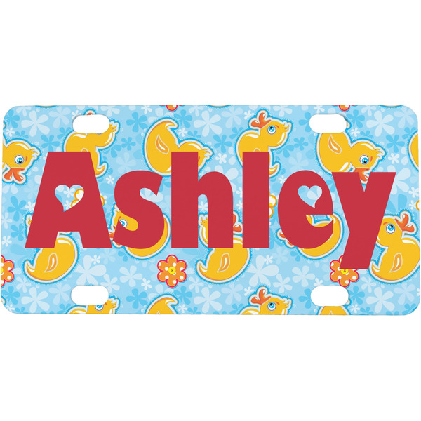 Custom Rubber Duckies & Flowers Mini/Bicycle License Plate (Personalized)